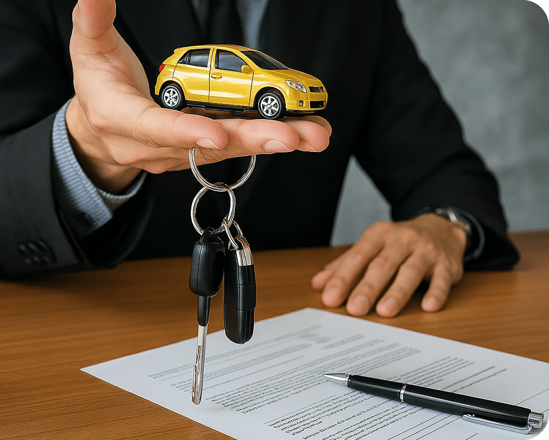 Hand holding car keys